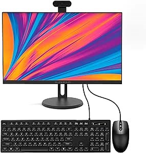 24” Computers, i5 Quad-Core Desktop Computer with Camera, 8G Ram 512G SSD IPS HD Display, WiFi Bluetooth for Home Entertainment Business Office