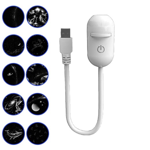 Rechargeable LED Wall Sconce with Star Projector, Cordless Touch Control Night Light with Interchangeable Projection Films, USB Powered Lamp for Bedroom