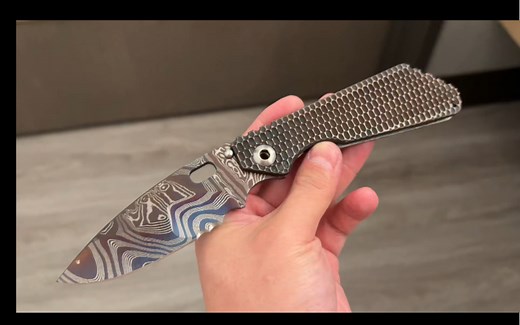 美国挺进者Strider 展会版本彩色大马士革SMF夜魔刃，MSC手签版本，弹坑手柄