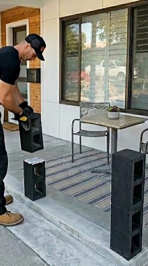 Build a Modern Porch Railing for Under $100! #diy #cinderblock