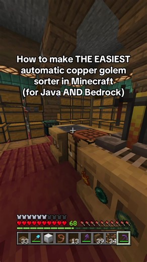 Easiest Automatic Copper Golem Sorter in Minecraft