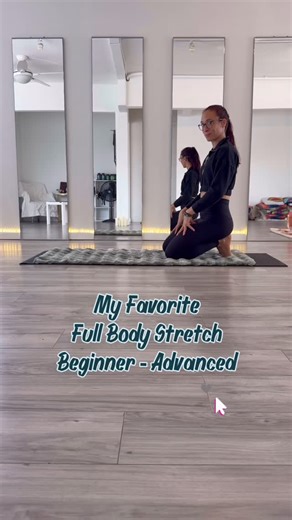 I love this full-body stretch 🔥 I call it a Side-Lying Spinal Release… but if you know the technical yoga name for this, drop it in the comments. 🤍 ⠀ 🌿 Level 1 (Beginner): Start simple, shoulder, neck, and upper body release. This alone feels amazing if you’re tight or just easing into your mobility practice. ⠀ 🌿 Level 2: Slide the leg back to open the hip, and place your hand behind you (like it’s resting in your “back pocket”). This deepens the chest, shoulder, and hip line, now you’re get