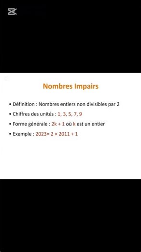 Les nombres pairs et impairs mathématiques