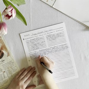 Recipe Binder Filler Paper - Pink Mixer, Watercolor Illustrations, Full Size Recipe Card, Recipe Binder Card - Etsy