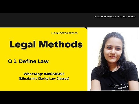 Legal Method | Define Law For First Semester Revision Class KSLU KLE Bishop Cotton Women's College