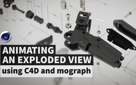 【C4D教程】快收藏！这个C4D运动图形动画爆炸解析教程（中英文字幕）