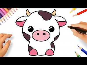 HOW TO DRAW A CUTE COW KAWAII EASY 🐮💟