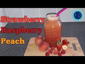 How To Make Strawberry Raspberry Juice with Peach