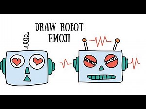How to draw a robot Emoji easy step by step