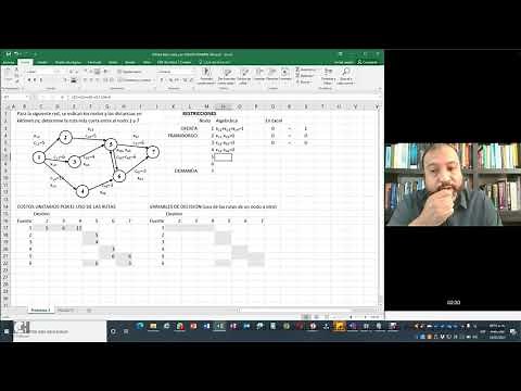 Ruta mas corta con arcos bidireccionales con Solver de Excel