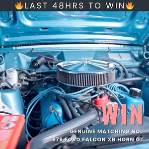🔥𝗙𝗜𝗡𝗔𝗟 𝟰𝟴𝗛𝗥𝗦 𝗧𝗢 𝗪𝗜𝗡🔥 Win a Genuine 1976 Ford XB Horn GT Get 2X Entries👉 cfac.co/ford Hurry, there are only a few hours left to get your name in the draw to win this legend of Aussie motoring. A genuine matching-numbers 1976 Ford Falcon XB HORN GT Hardtop worth $265,000. Featuring aggressive lines, commanding spoilers, staggered 14/15” Jelly bean wheels, and unmistakable silver GT stripes against the factory colour Steel Blue paint, this legend makes a bold statement. Under the 