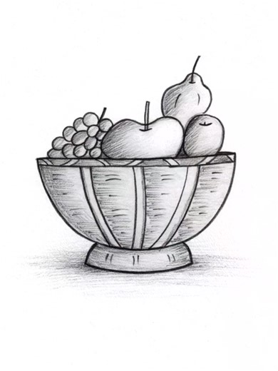 Fruit Basket Drawing Techniques with Pencil