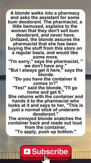 Bum Deodorant #pharmacy #blonde #funny #deodorant #comedy #jokes #humor #humor #joke #laugh #mem