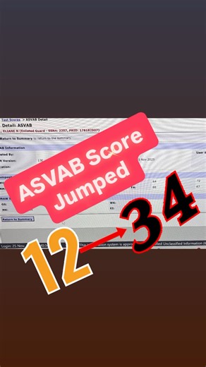 🎉 ASVAB SCORE JUMPED from 12 to 34! 🎉