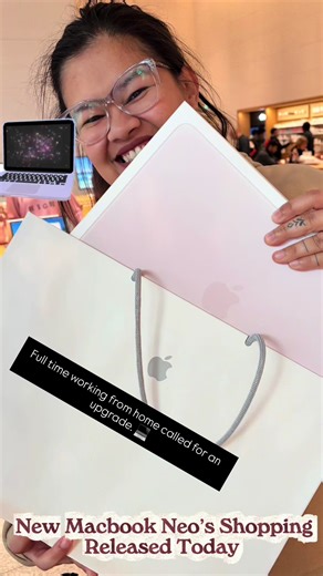 A day in my life! Since now im working full time from home, i had to update my computer amd @apple came to the rescue with this amazing macbookneo #CapCut #macbookneo #blushmacbook #releasedtoday #handson