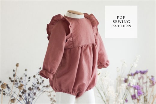 Frill Romper PDF Sewing Pattern: Baby & Toddler Playsuit - Etsy