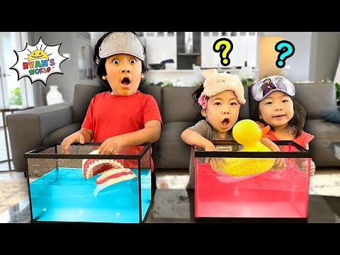 Ryan vs Emma & Kate Guess What's in the Box Challenges!