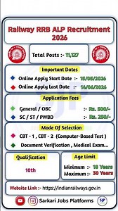 Railway RRB ALP Recruitment 2026 | Railway New Vacancy 2026 #railway #rrb #railways #jobs2026 🚂🚂✅✅🎉