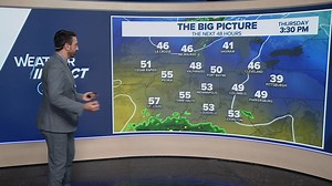 Happy Thursday! We're going to have to dig deep today for that happiness with this continued cloud cover. You can do it. Let's chat about our rain chances tomorrow as this low approaches from the south: | Region Weather