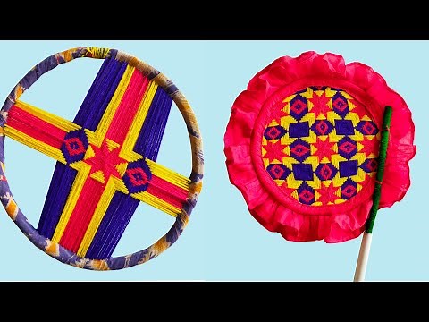 How to make a hand fan step by step/hand fan make very easy/hand fan with wool/diy hand fan idea/