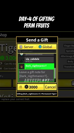 DAY-4 OF GIFTING PERM FRUITS. #roblox #bloxfruits