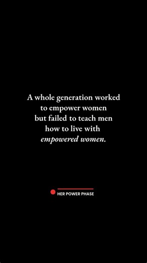 @herpowerphase on Instagram: "We talk about women empowerment. We celebrate strong women. We encourage female independence. But we never built the social, relational, or emotional framework for men to live with women who don’t need permission. So empowered women get labeled: • intimidating • difficult • “too much” • masculine Not because power is unattractive — but because unexamined entitlement collapses around it. This isn’t a dating problem. It’s a cultural lag. Women evolved. The standard st