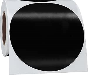 4 inch Circle Stickers Dot Label Color Coding Labels Adhesive Round Label 100 Dot Stickers, Black Color