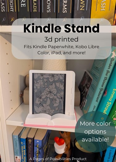 3D Printed Bookish Kindle Stand: E-reader & Tablet Display - Etsy