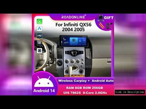 12.3 " For Infiniti QX56 2004 2005 Android 14 8-Core 8G+256G Car Multimedia Player Stereo Receiver R