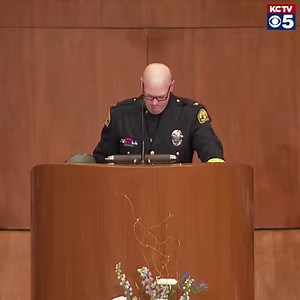 An emotional Independence Police Chief Adam Dustman speaks to the family of Ofc. Cody Allen during Friday's funeral service. Live coverage >>> https://www.kctv5.com/2024/03/08/honoring-hero-live-coverage-funeral-independence-pd-ofc-cody-allen/ | KCTV5 News Kansas City