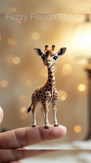 Adorable Miniature Giraffe Calf on Finger! 🦒 Tiny & Cute #Shorts #animals #animalshorts #viral