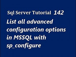 SP_Configure in SQL Server
