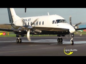 Rare Visitor: Beech 1900D F-HAPE TwinJet - Landing/close up/Take off - Gloucestershire Airport