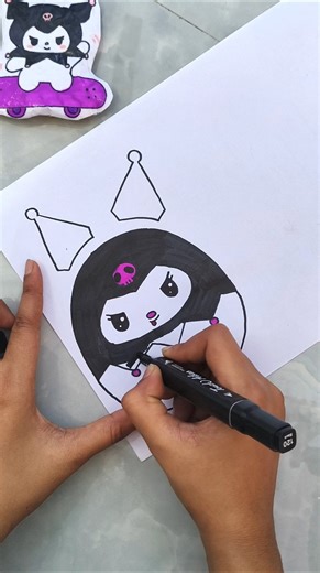 Remaking My Kuromi Paper Squishy!! #kuromi #papercraft #squishy #diy #shorts