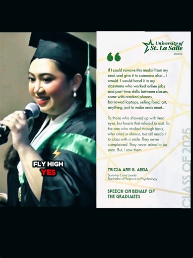 Summa Cum Laude Graduation Speech by Tricia Ann Anda