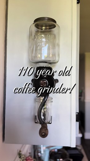 110 years of coffee this vintage grinder has ground… #coffee #coffeetiktok #coffeetok #coffeetime #coffeegrinder #vintag #110yearsago #antique #kitchen #fyp #foryou #foryoupage #fypシ