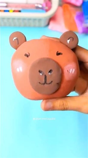 DIY cute Capybara Clay Squishy 🦫✨ #diy #shorts #youtubeshorts #art #squishy #clay #shortsviral