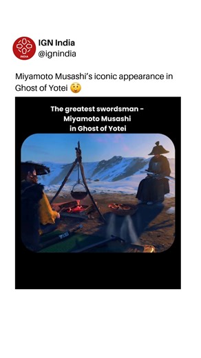 IGN India 🇮🇳 | A Fork Media Group Co. on Instagram: "(via/[Ghost of tsushima/The story vault]) Follow for more videos like this #GhostOfYotei #MiyamotoMusashi #TakezoShinmen #SoulsLike #GamingClips #PS5 #Samurai #BossFight #SuckerPunch #ignindia [Ghost of Yōtei, Takezō Shinmen, Miyamoto Musashi, hardest boss, samurai duel, Sucker Punch Productions, Ghost of Tsushima, PS5 exclusive, IGN india]"