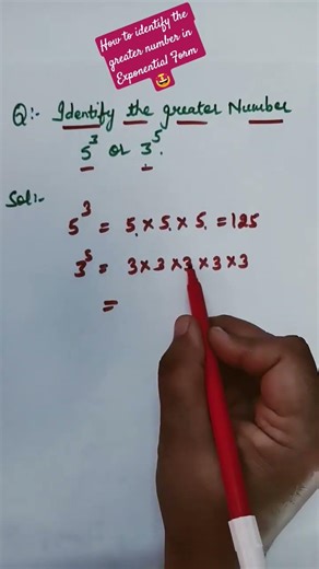 How to identify the greater number in Exponential Form 🤩#shorts#youtube shorts#maths