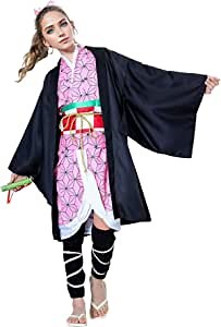 Unisex Adult Anime Cosplay Costume Women Men Kimono Cloak Outfit Cosplay Full Set Halloween Party