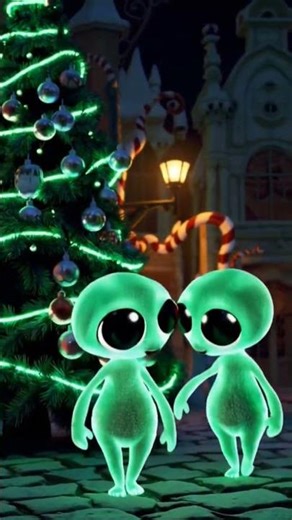 #christmas glowing alien Christmas tree bouncing around #funny #comedy #happy