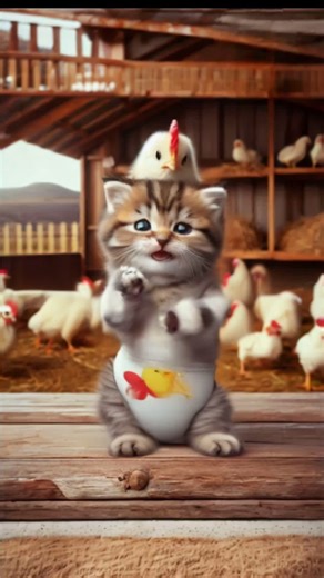 Adorable Dancing Cats with Chicken Costumes