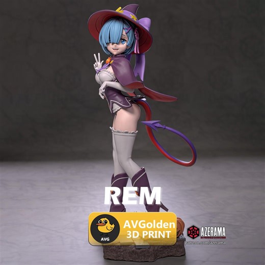 Rem Halloween - Re:zero Kara Hajimeru Isekai Seikatsu | 3D Figure | 16K Quality | Statue | 3D Printing - Etsy