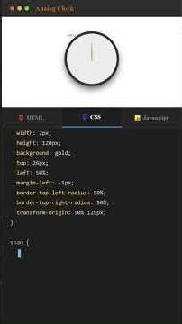 Real-time Analog Clock : HTML,CSS and JS #htmlcssjavascript#livecode#webdevelopment#india