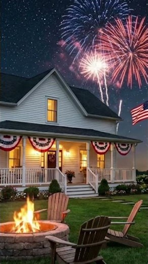 A Cozy 4th of July Night 🇺🇸 | Fireworks & Soft Jazz Ambience