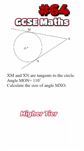 Madhushanka on Instagram: "#64 | GCSE Maths Exam Question – Tangents to a Circle Two tangents meet at a point outside the circle. Use circle theorems to find the angle. 👉 Follow for 1 GCSE exam question every day #gcsemaths #gcse #maths #gcsehelp #mathsrevision #examrevision #circletherorems #tangents #geometry #highergcse #aqa #edexcel #ocr #mathsteacher #studymaths"