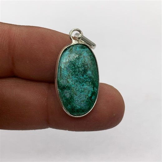 Azurite Malachite Pendent, Natural Azurite Malachite Gemstone Handmade Jewelry 925 Sterling Silver Veritage Pendant. - Etsy