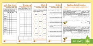 Year 3/4 Spelling at Home: Adding the Suffixes -er, -ed and -ing to Words with More Than One Syllable Spelling Pack