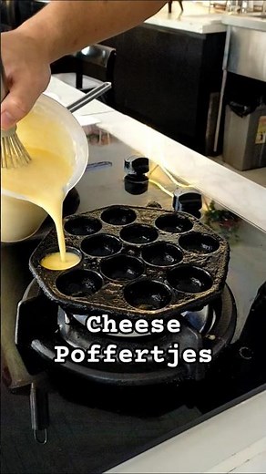 Cheese Poffertjes - Traditional Dutch Batter Cakes #poffertjes #food #foodie