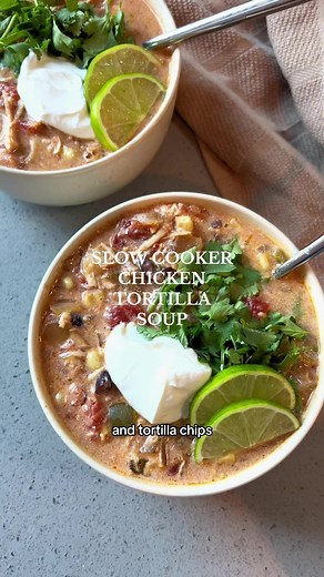 Easy Slow Cooker Chicken Tortilla Soup Recipe